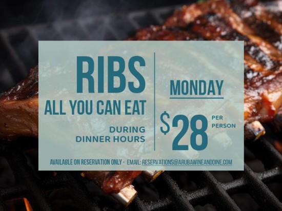 All You Can Eat Ribs Mondays (Available on reservation only)